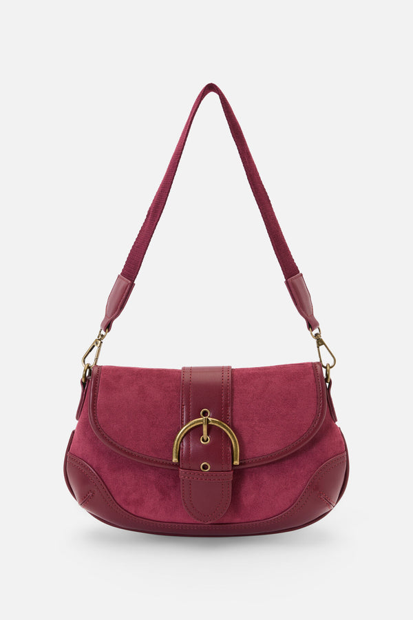 Princess Highway - Plum Faux Suede Buckle Bag - plum