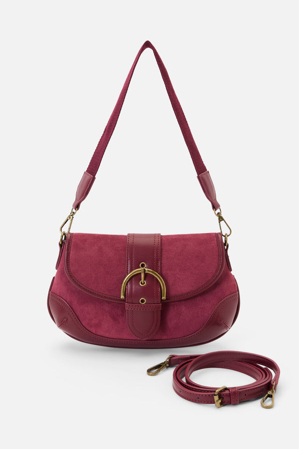 Princess Highway - Plum Faux Suede Buckle Bag - plum