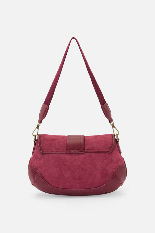 Princess Highway - Plum Faux Suede Buckle Bag - plum