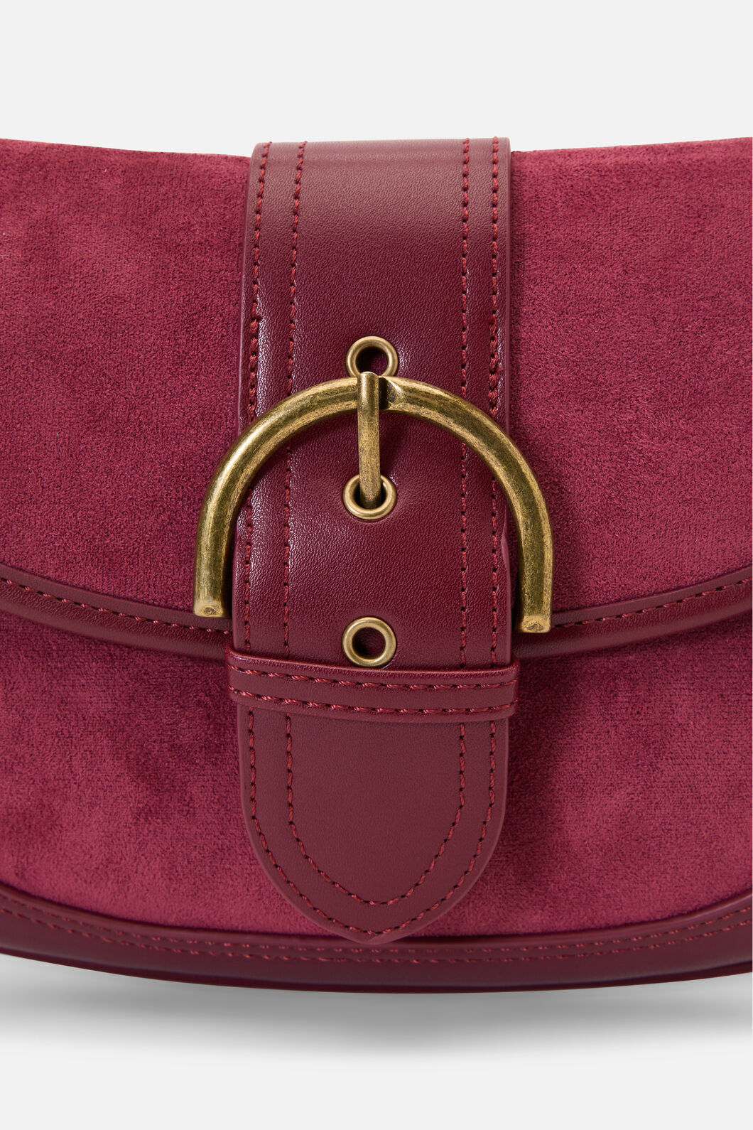 Princess Highway - Plum Faux Suede Buckle Bag - plum