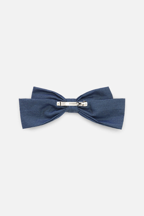 Princess Highway - Denim Bow Barrette Hair Clip - indigo