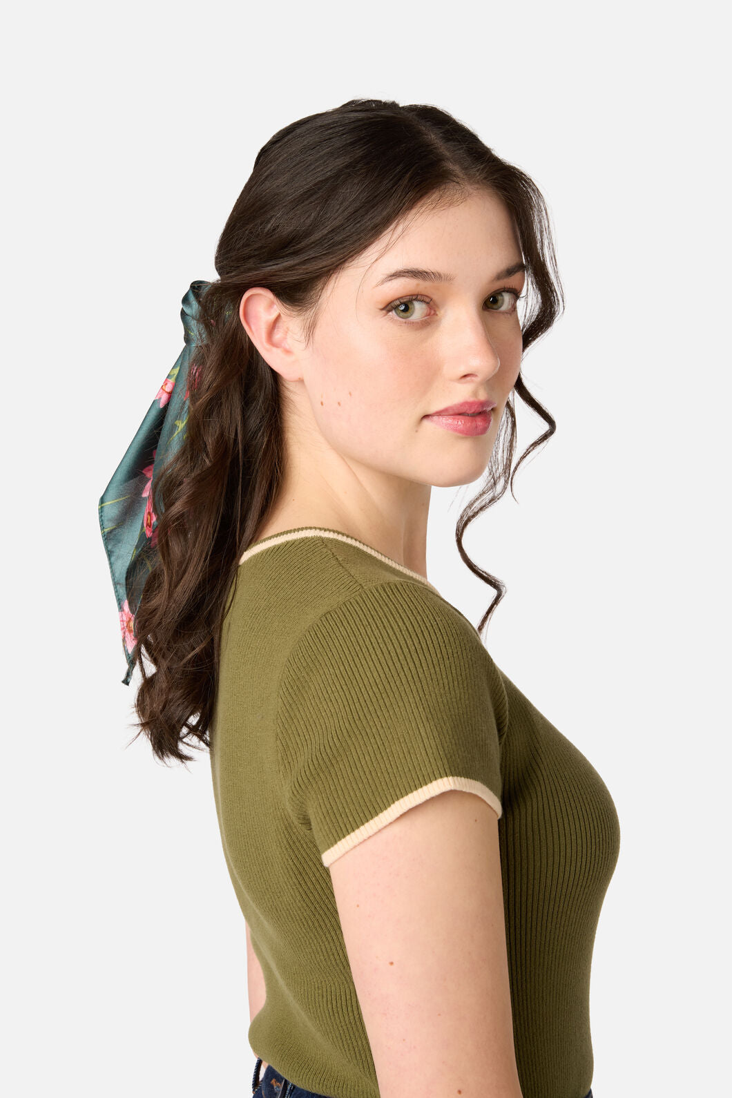 Princess Highway - Goldie Scarf Scrunchie - green