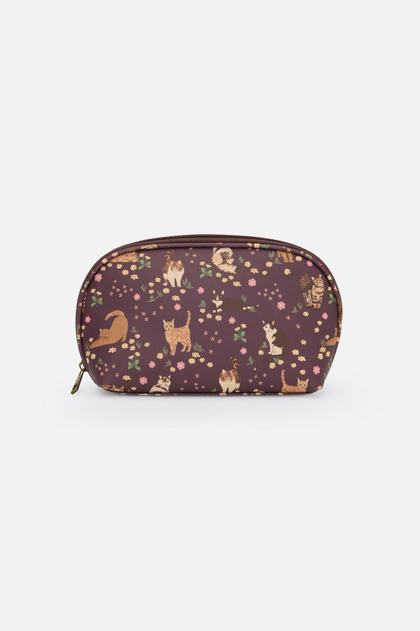 Princess Highway - Cute Cats PU Make Up Purse - plum
