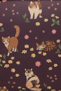 Princess Highway - Cute Cats PU Make Up Purse - plum