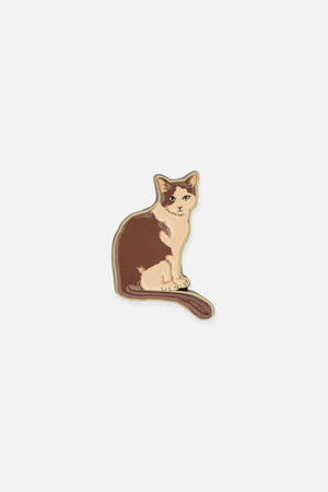Princess Highway - Two Colour Cat Pin - chocolate