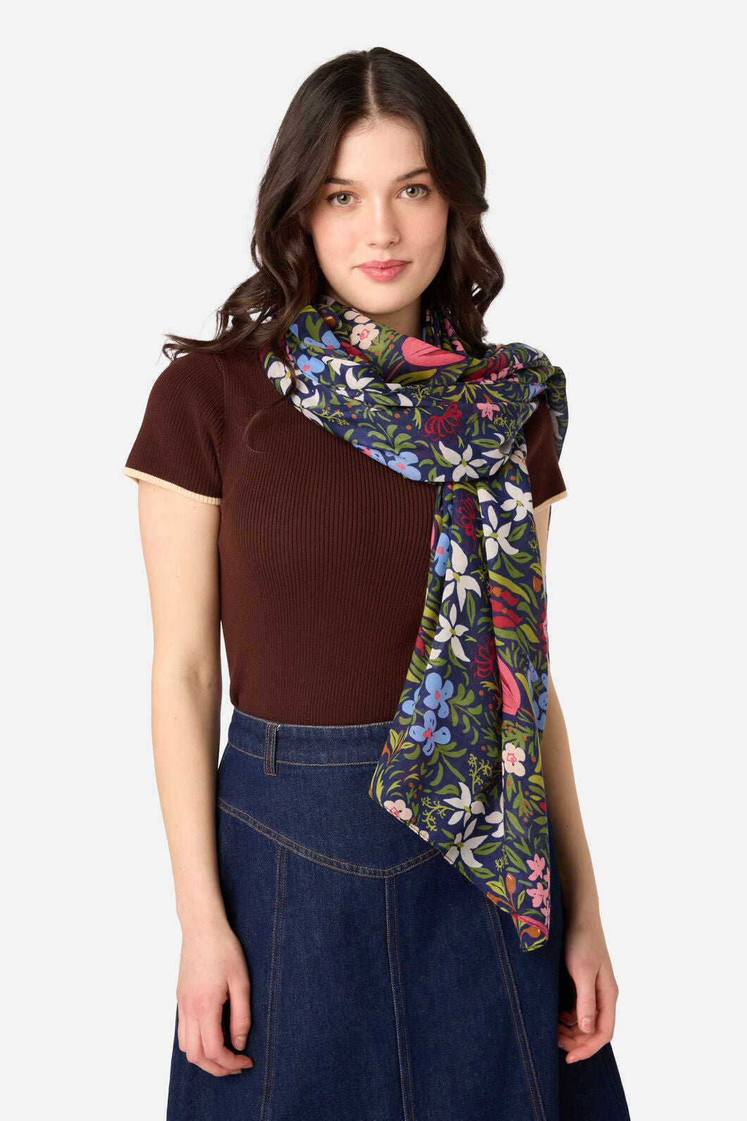 Princess Highway - Mira Native Soft Scarf - navy