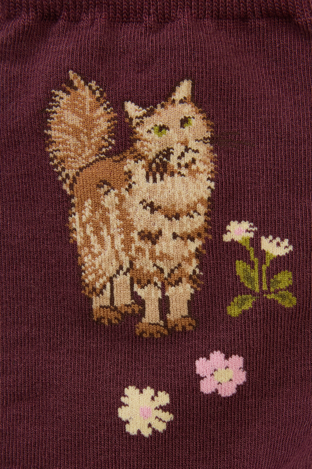 Princess Highway - Plum Cute Cat Sock - plum