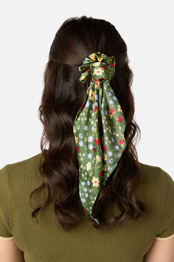 Princess Highway - Ladybug Garden Scarf Scrunchie - green