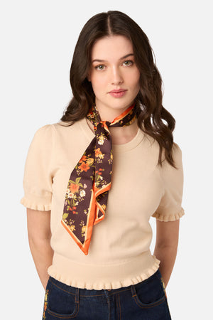 Princess Highway - Posy Narrow Head Scarf - chocolate