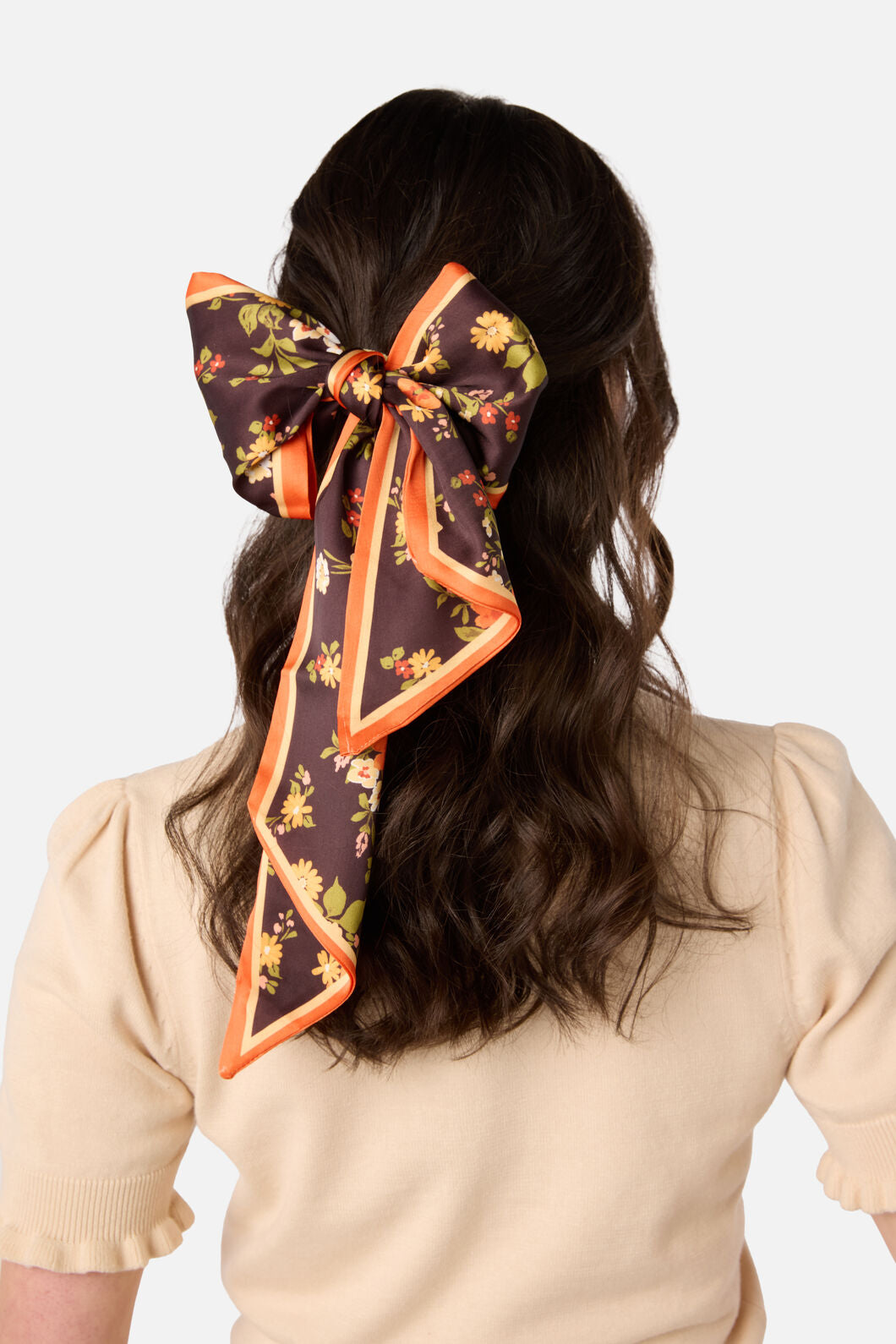 Princess Highway - Posy Narrow Head Scarf - chocolate