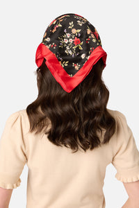 Princess Highway - Posy Satin Scarf - black