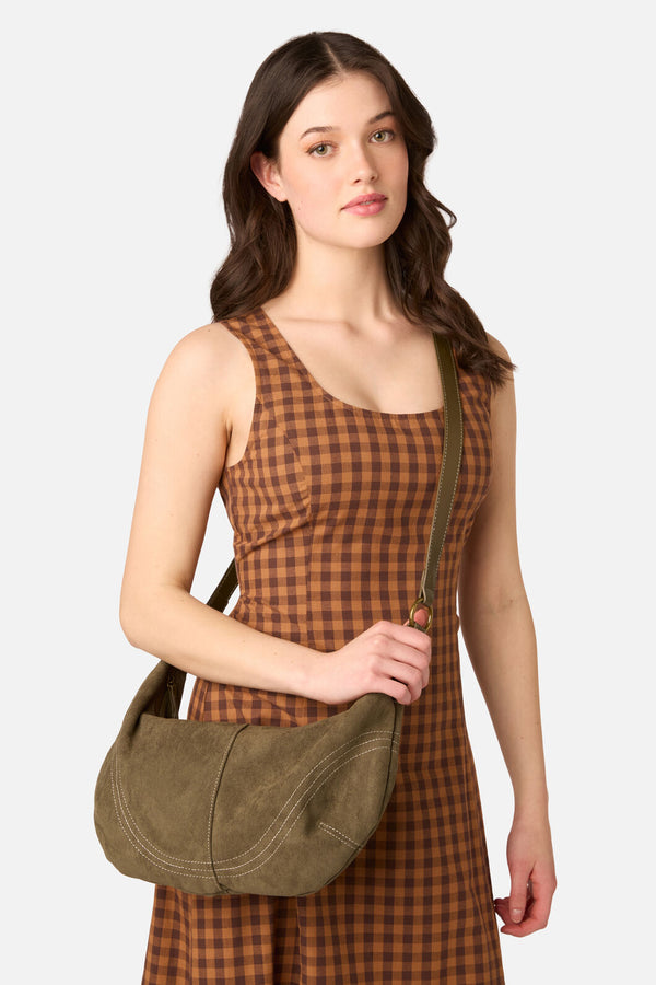 Princess Highway - Olive Boho Faux Suede Bag - olive