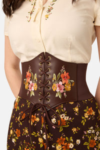 Princess Highway - Posy Embroidered Waist Belt - chocolate