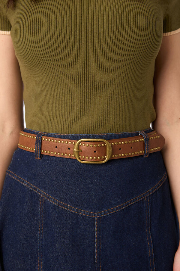 Princess Highway - Stud Belt - chocolate