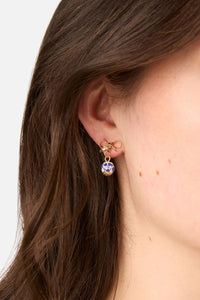 Princess Highway - Blue Flower Bow Earrings - blue