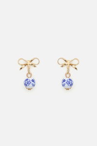 Princess Highway - Blue Flower Bow Earrings - blue