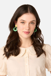 Princess Highway - Green Mimi Retro Earrings - green