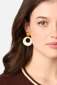 Princess Highway - Cream Mimi Retro Earrings - cream