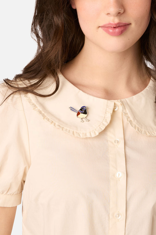 Princess Highway - Fairy Wren Pin - blue