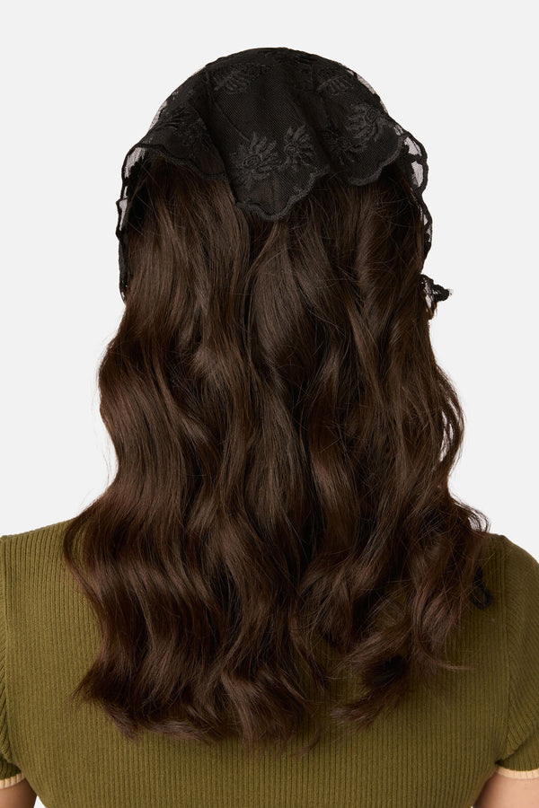 Princess Highway - Black Lace Small Scarf - black