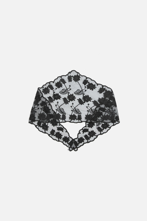 Princess Highway - Black Lace Small Scarf - black