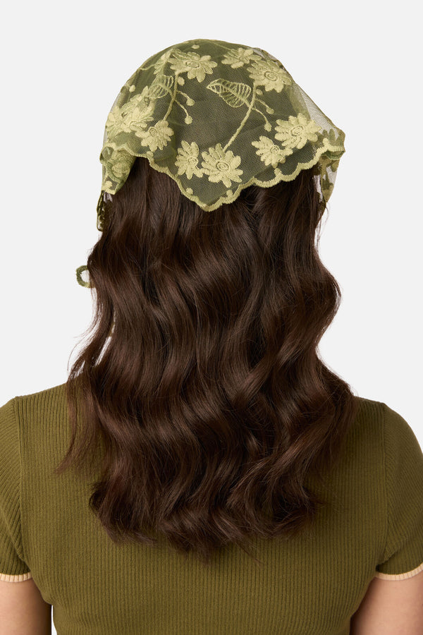 Princess Highway - Olive Lace Small Scarf - olive