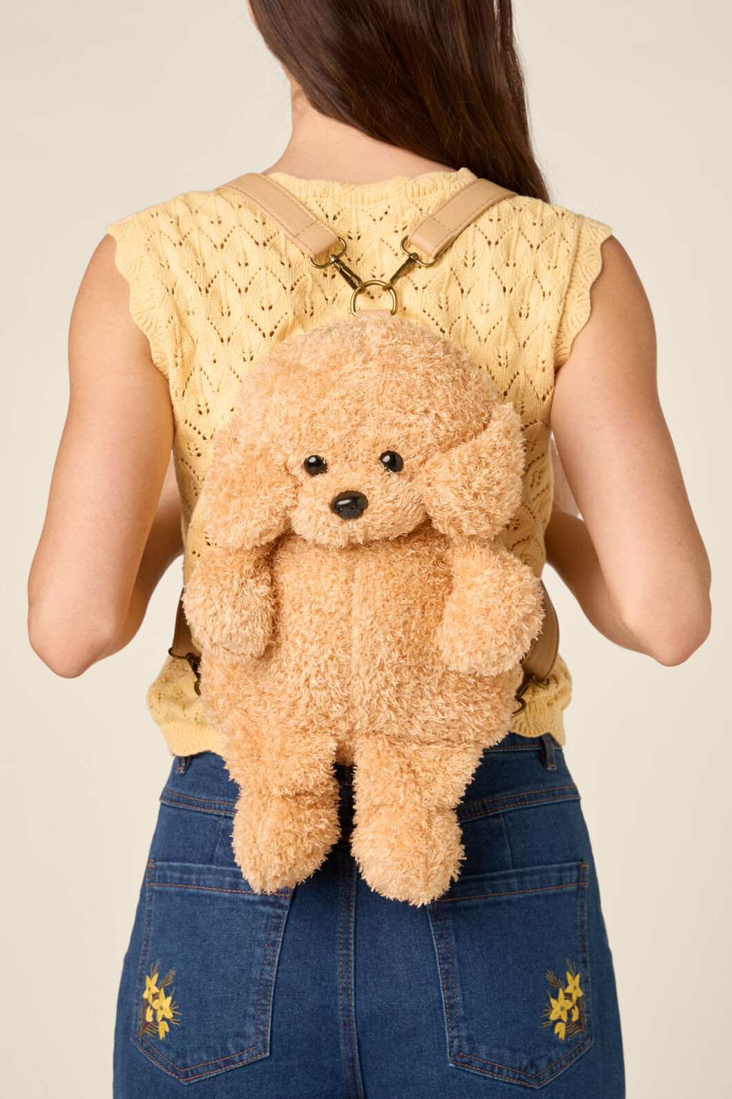 Princess Highway - Plush Sweet Dog Backpack - tan