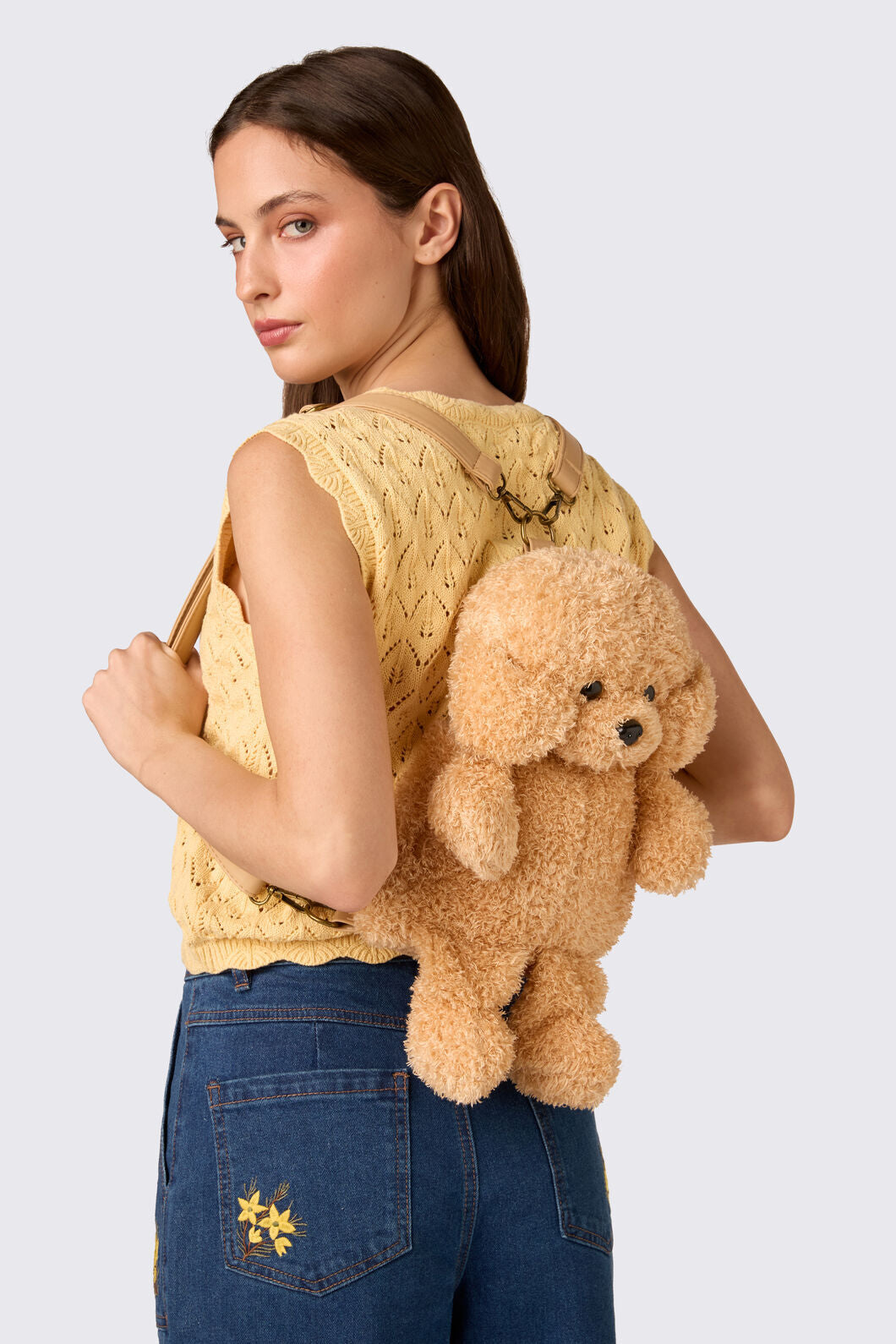 Princess Highway - Plush Sweet Dog Backpack - tan