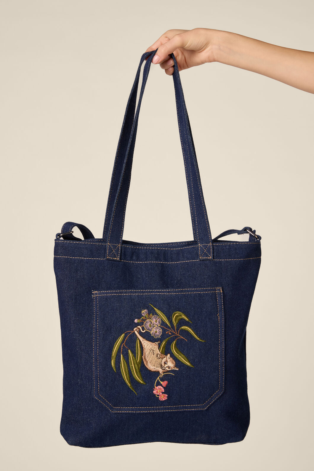 Princess Highway - Pygmy Possum Embroidered Bag - indigo