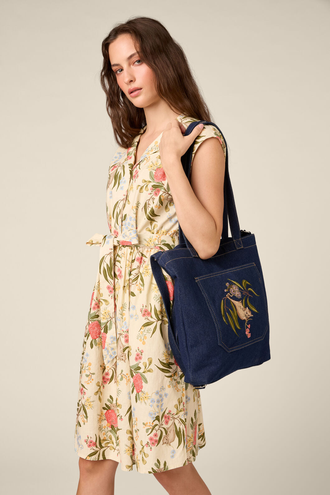 Princess Highway - Pygmy Possum Embroidered Bag - indigo
