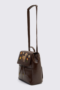 Princess Highway - Sweet Dog Embroidered Backpack - chocolate