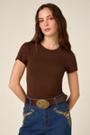 Princess Highway - Flower Buckle Tooled Belt - chocolate