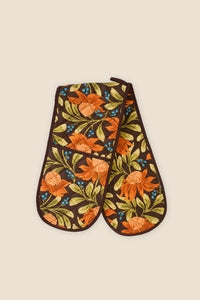 Princess Highway - Waratah Double Oven Mitt - chocolate