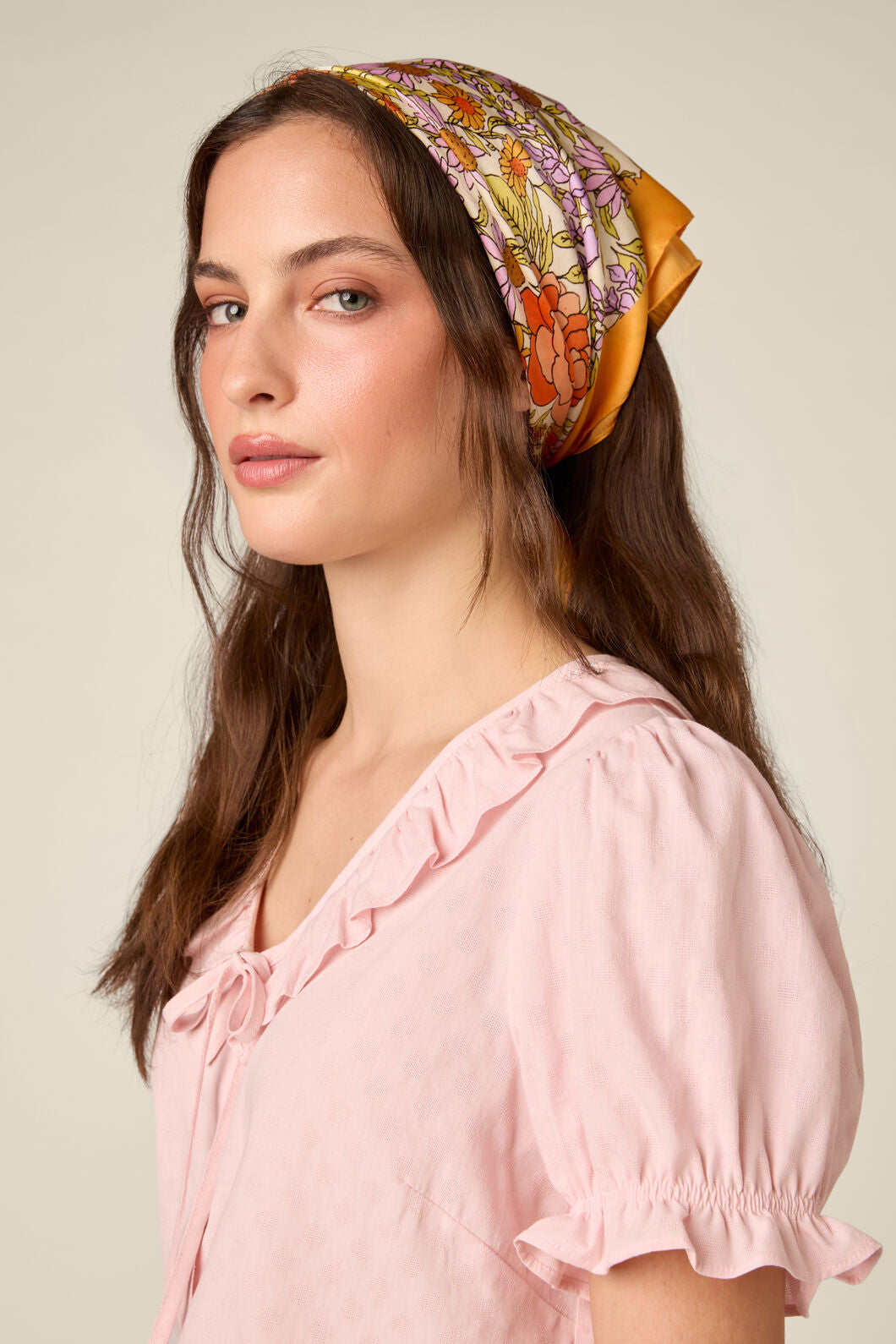 Princess Highway - Adelaide Retro Satin Scarf - cream