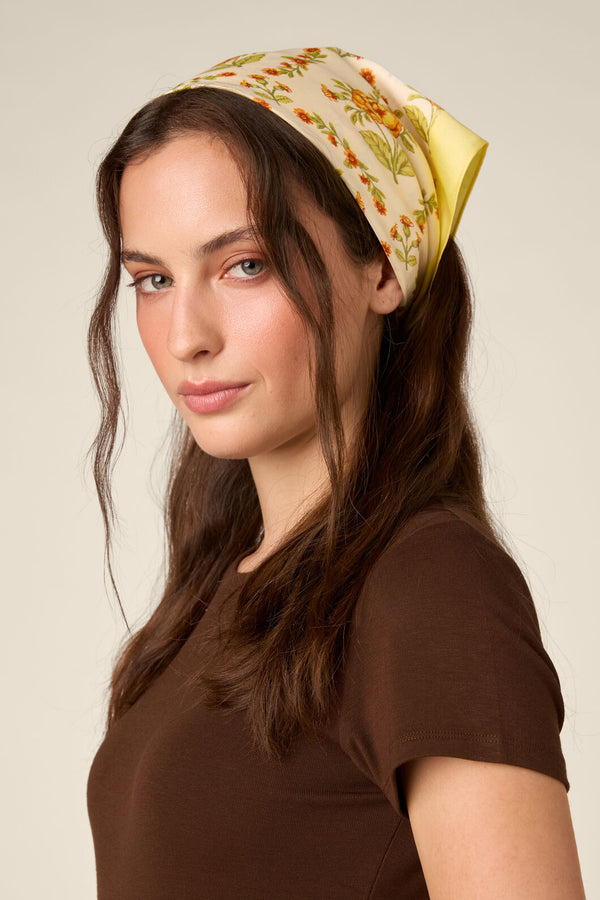 Princess Highway - Luxe Marigold Satin Scarf - lemon