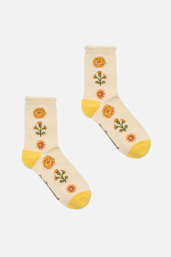 Princess Highway - Cream Luxe Marigold Sock - cream