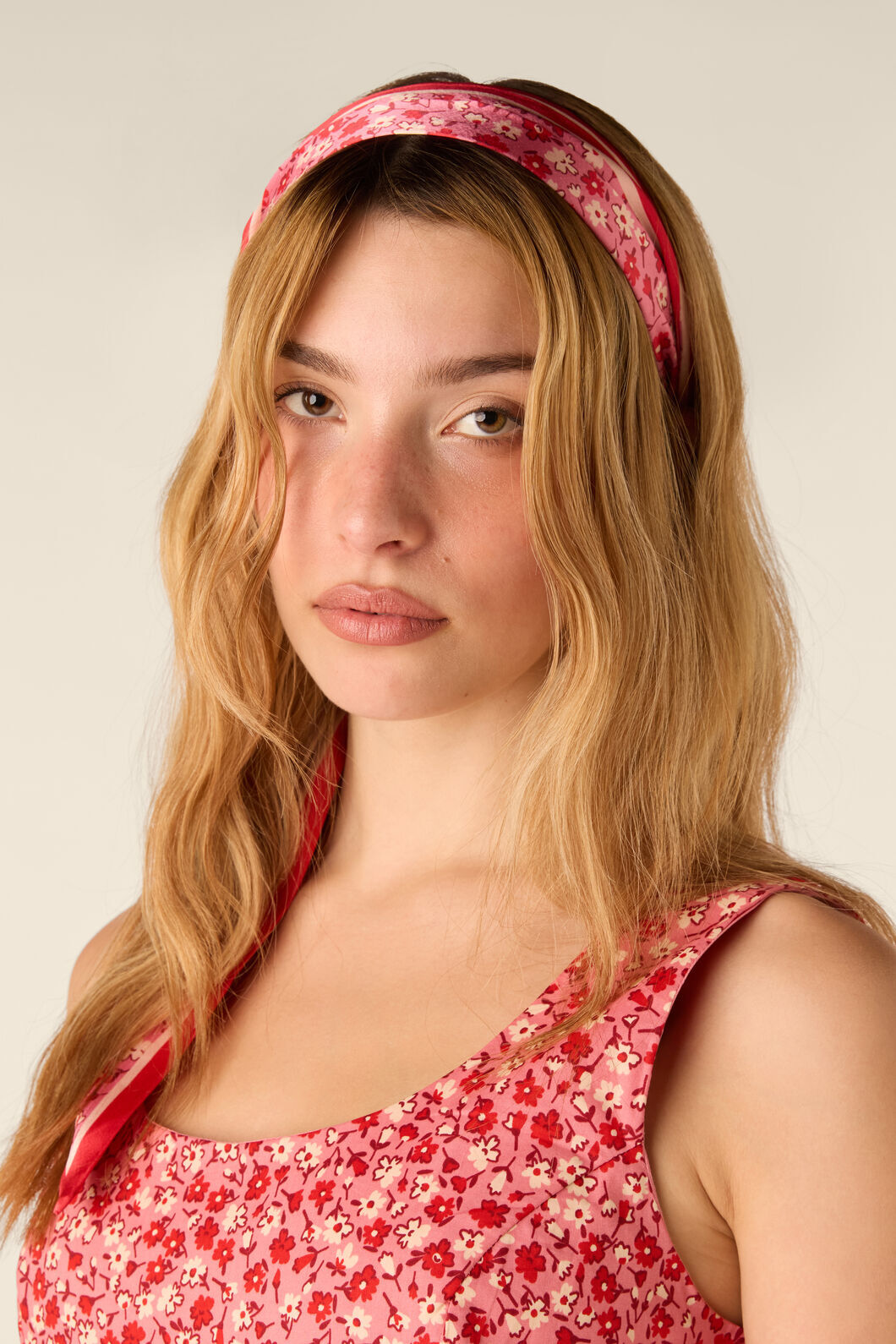Princess Highway - Ditsy Floral Narrow Headscarf - pink