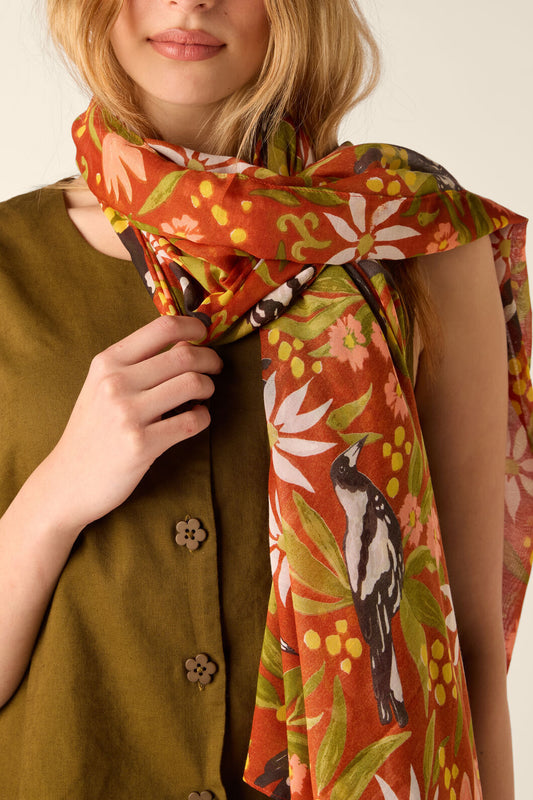 Princess Highway - Maggie Magpie Soft Scarf - rust