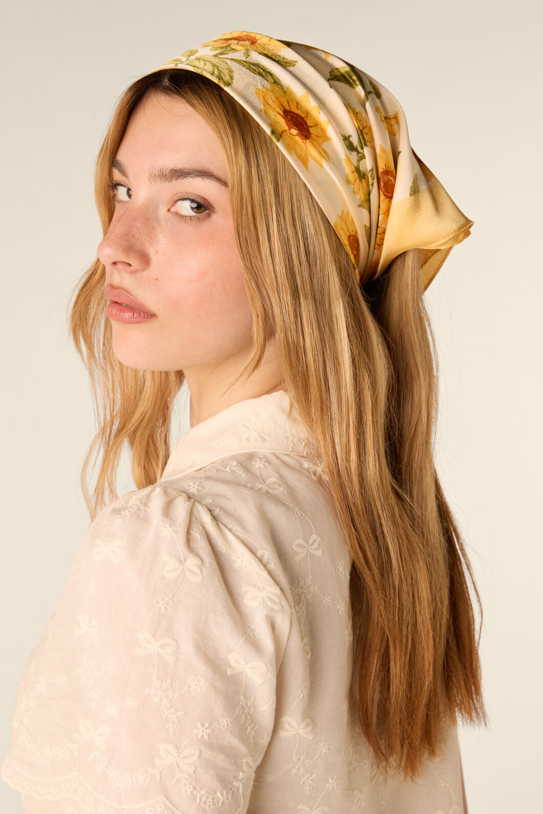 Princess Highway - Sunflower Satin Scarf - lemon