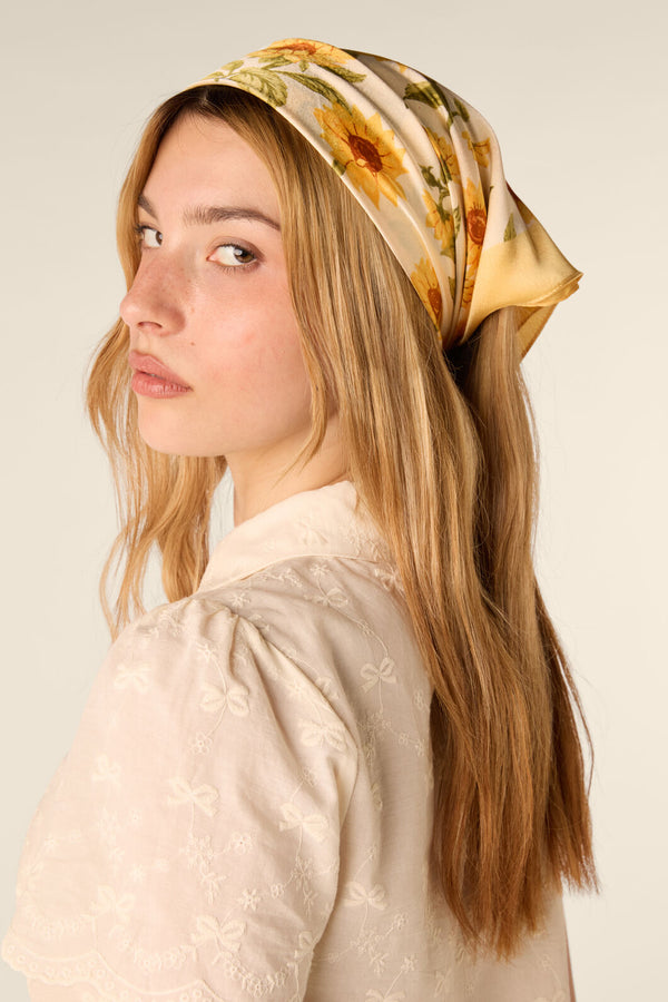 Princess Highway - Sunflower Satin Scarf - lemon