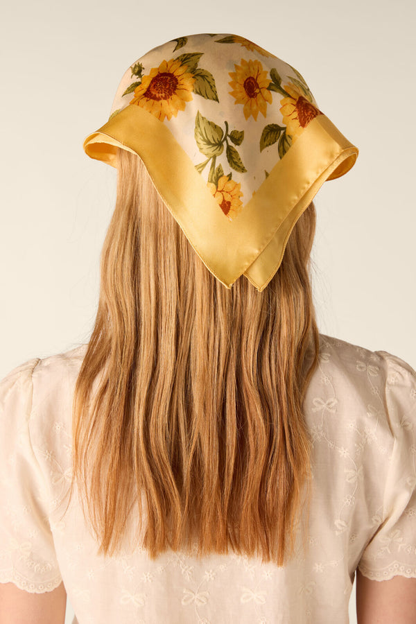 Princess Highway - Sunflower Satin Scarf - lemon