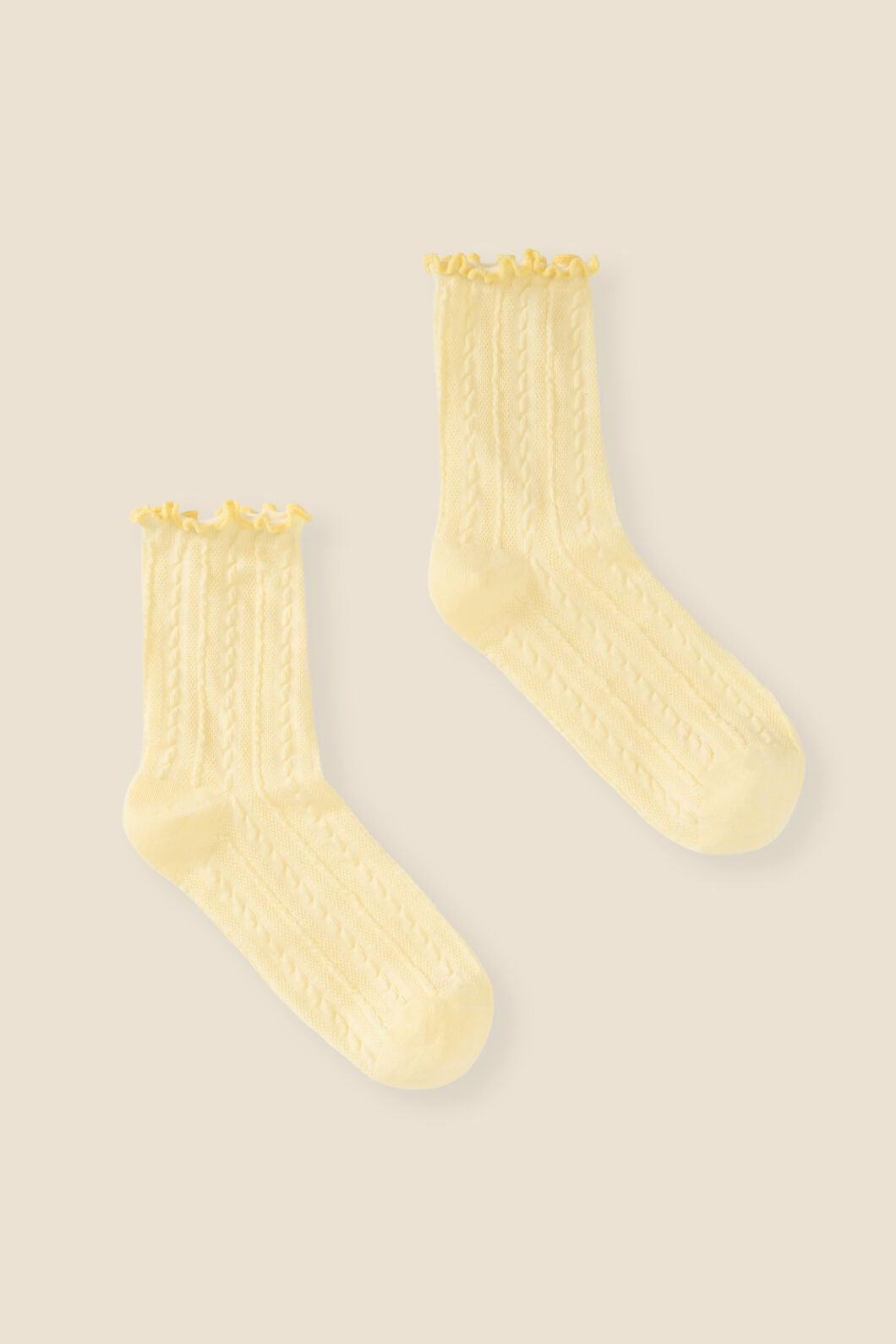 Princess Highway - Lemon Frill Top Sock - lemon