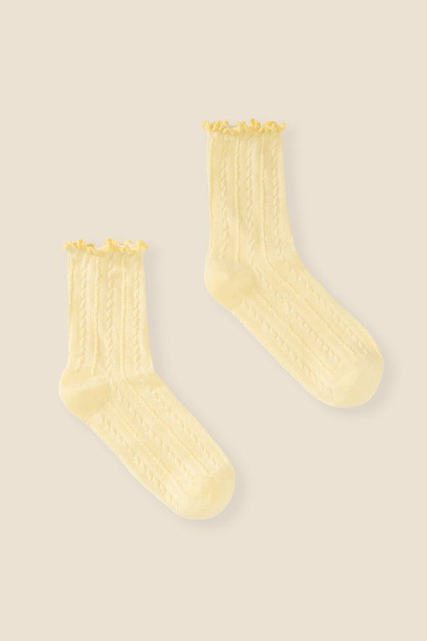 Princess Highway - Lemon Frill Top Sock - lemon