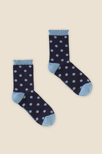 Princess Highway - Navy Polka Dot Sock - navy