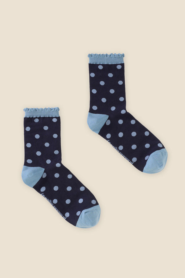 Princess Highway - Navy Polka Dot Sock - navy