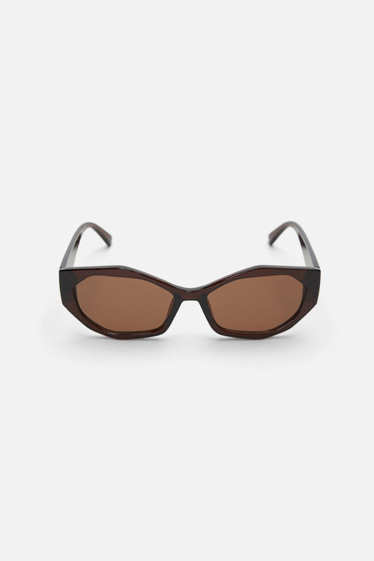 Princess Highway - Edgy Cats Eye Sunglasses - chocolate