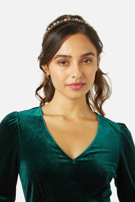Princess Highway - Rhinestone Headband - green