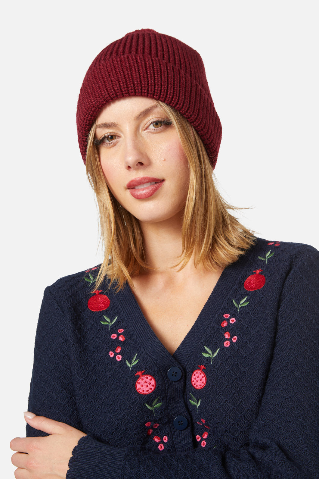 Princess Highway - Pom Beanie - dark-red