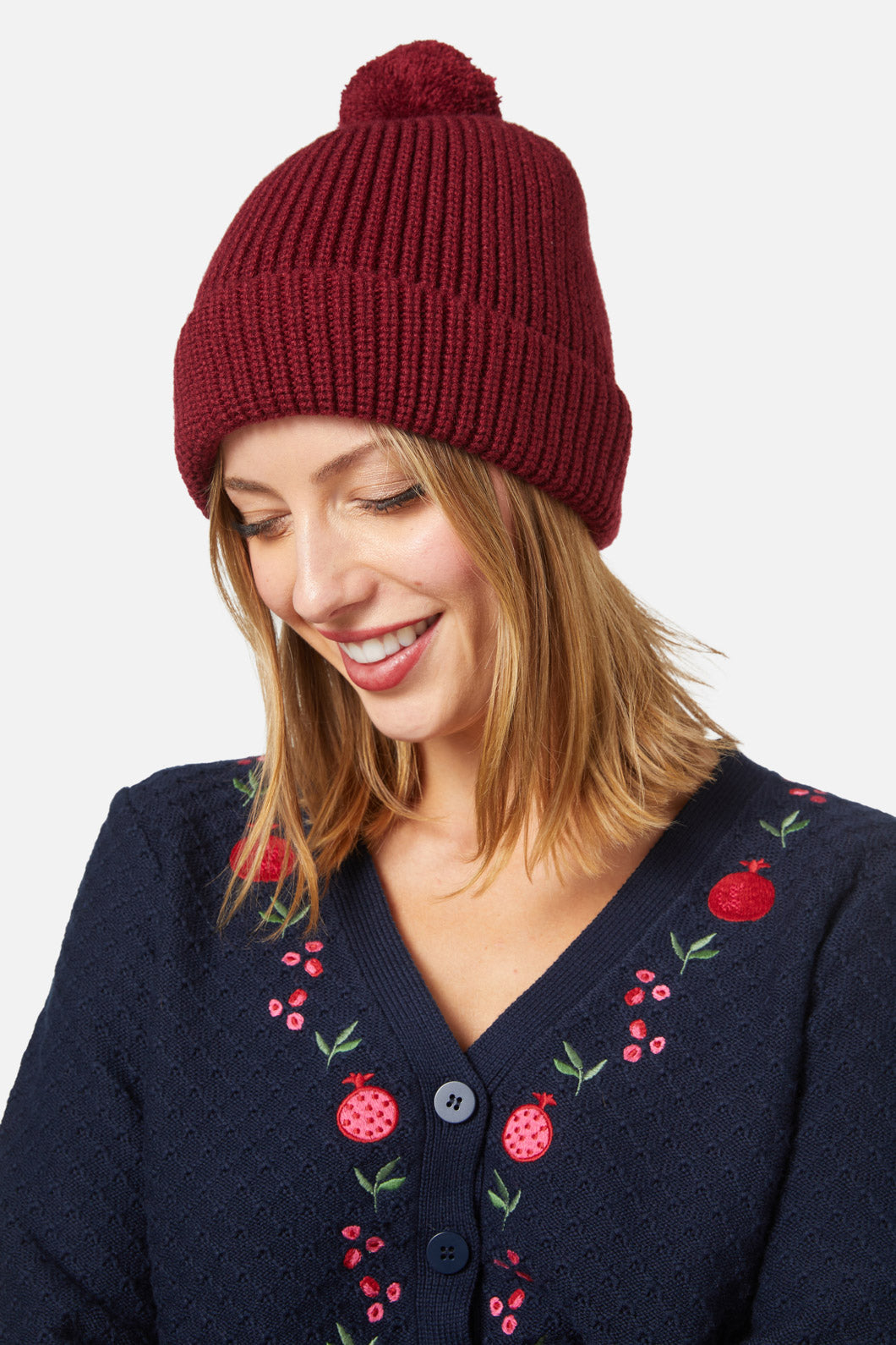 Princess Highway - Pom Beanie - dark-red
