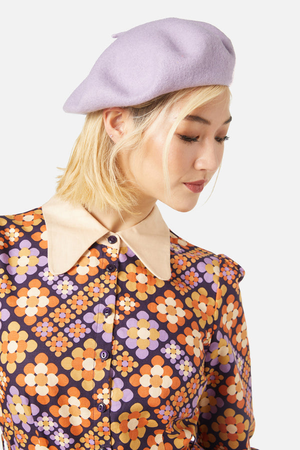 Princess Highway - Colour Wool Beret - lilac